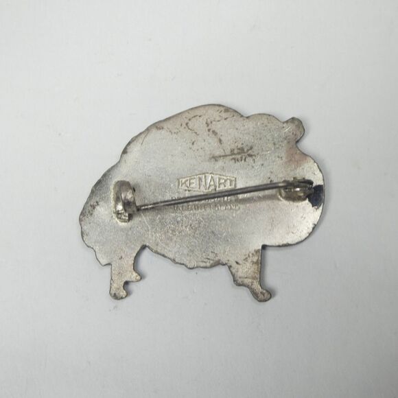 Pomeranian Dog Pin Vintage Silvertone Metal Kenart England Brooch - Picture 6 of 8